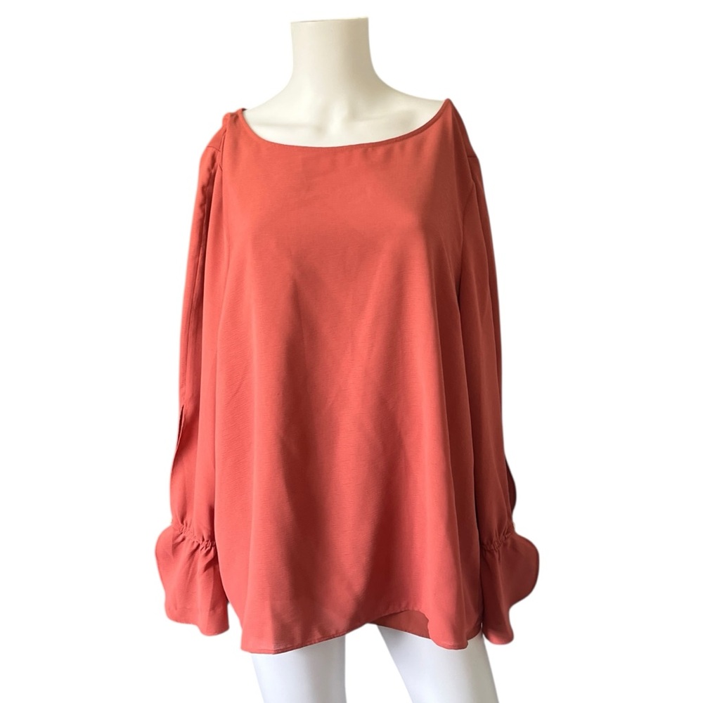 Chico's Lightweight Blouse Colorful Salmon Work Career Professional